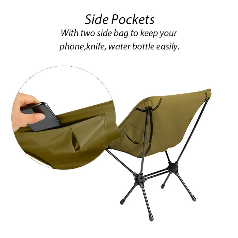 

Outdoor High-back Aluminum Alloy Moon Folding Chair Portable Travel Camping Fishing Leisure Simple Afternoon Tea Party Chair.