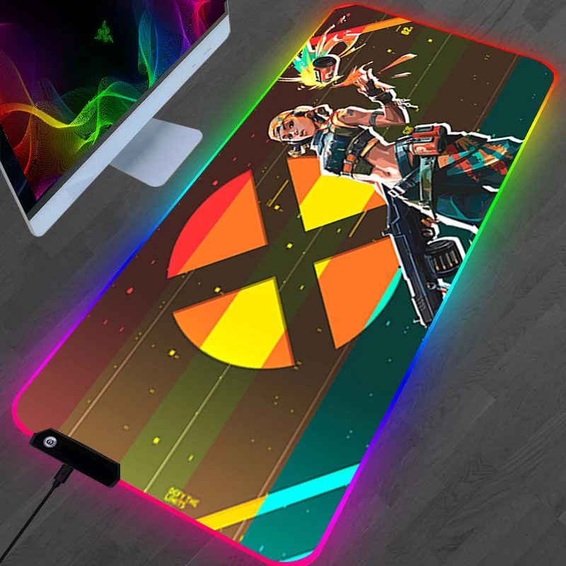 

RGB Valorant Mouse Pad Gamer Company Gaming Laptop Mousepad 900x400 Backlit Table Mat Note Wireless Computer Desk White Office