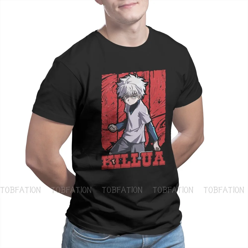 

Killua модные футболки Hunter x Hunter Gon Kurapika аниме мужской стиль Чистый хлопок уличная одежда футболка с круглым вырезом большой размер