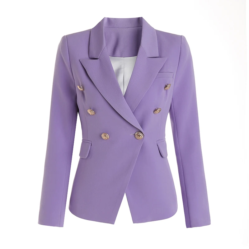 Classic Design  Purple Color Women Slim  Blazer  Stunning Casual  Fit Jackets Office Work Elegant Lady ZA Coats