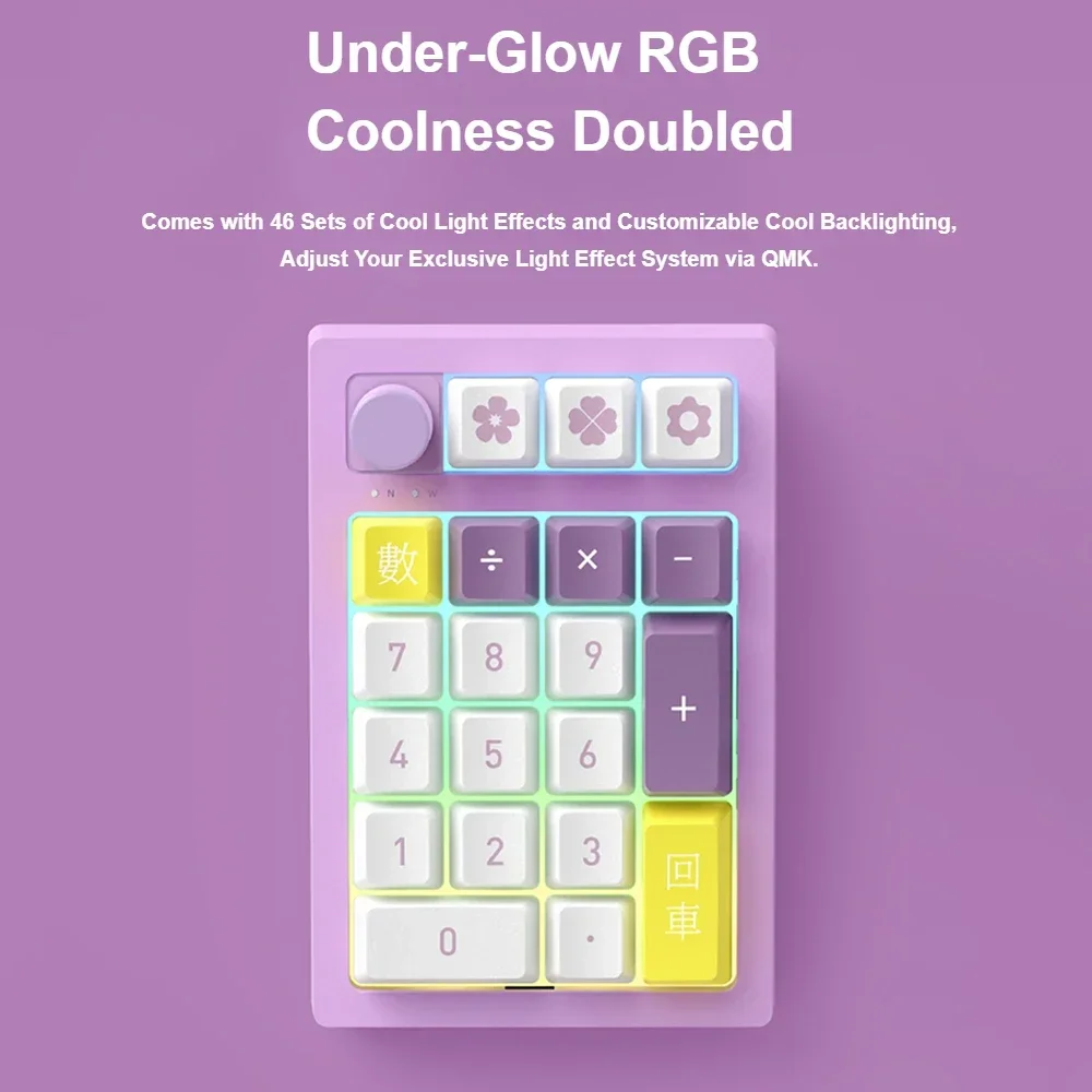 Механическая клавиатура VTER K20 металлическая RGB-ручка трехрежимная беспроводная