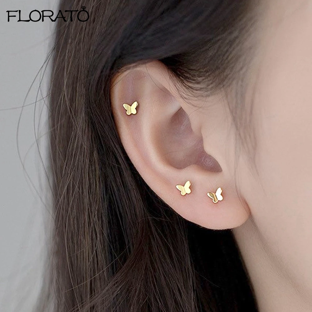 Минималистичные серьги в виде змеи/бабочки из стерлингового серебра 925 пробы