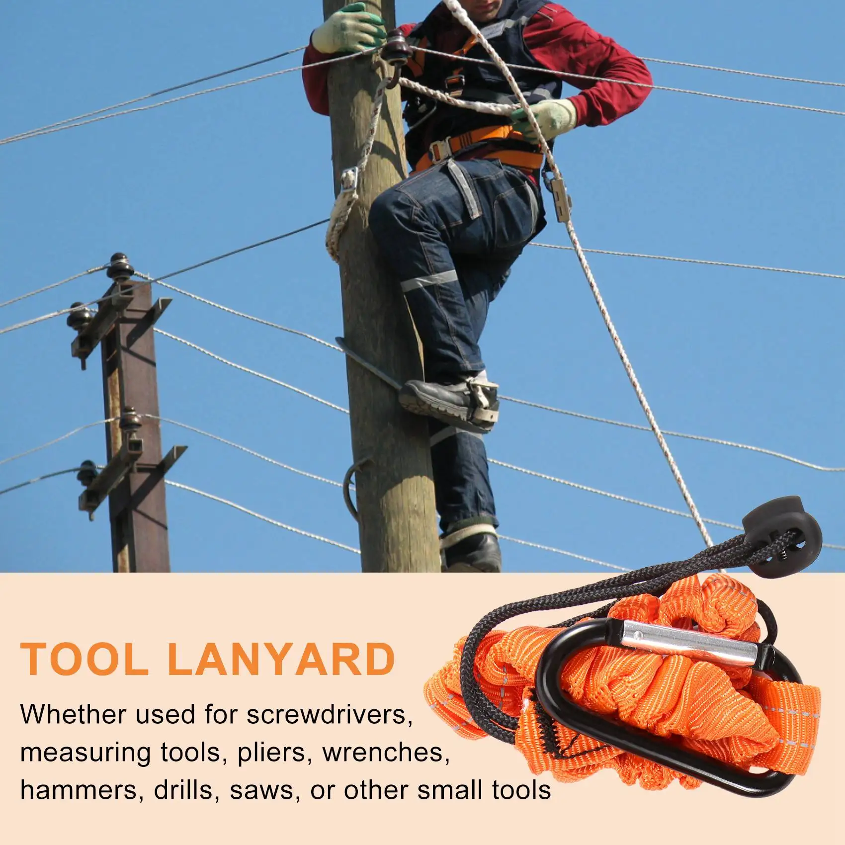 Ремешок для инструментов 3 шт. ремешок с карабином амортизирующий регулируемый