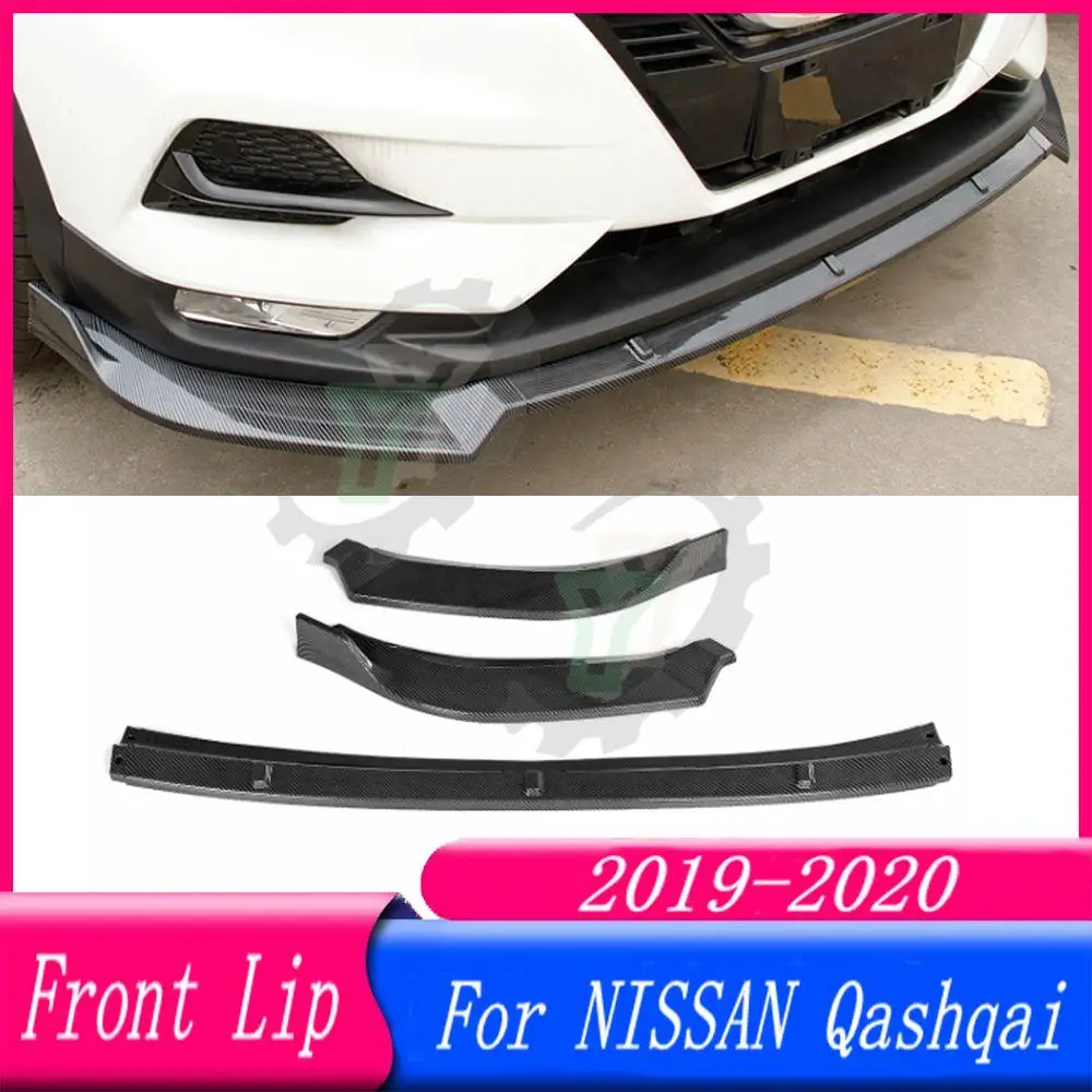 

3PCS Car Front Bumper Lip Spoiler Splitter Diffuser Detachable Body Kit Cover Guard For NISSAN For Qashqai 2019-2020
