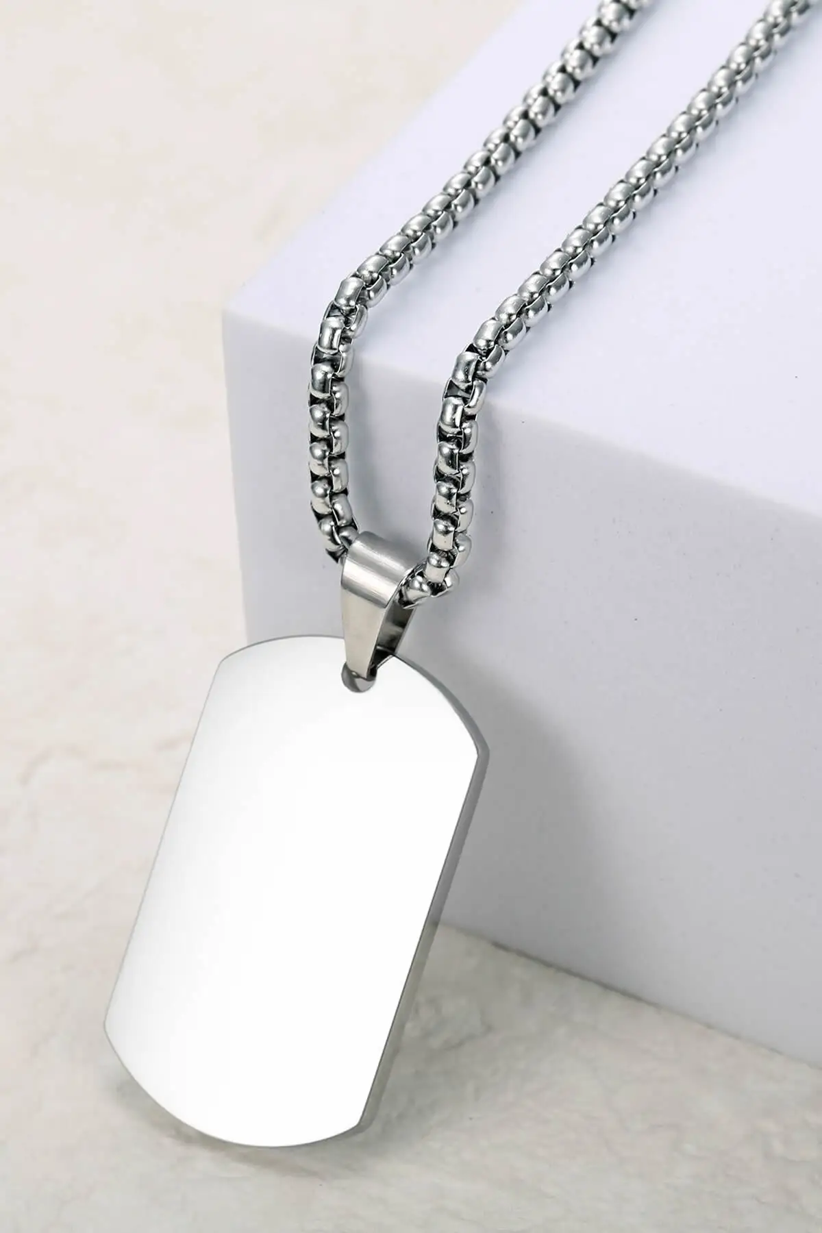 

Мужской военный браслет с узором цепи-импортное ожерелье из матовой стали ювелирные изделия и искусство