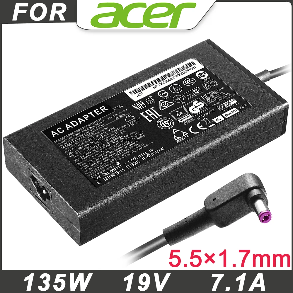 

Оригинальное 135 Вт 19 в 5,5 а 1,7 * зарядное устройство для ноутбука ACER Aspire V17 Nitro 5 np515-52 VX5 pa-1131-16-59CL Power