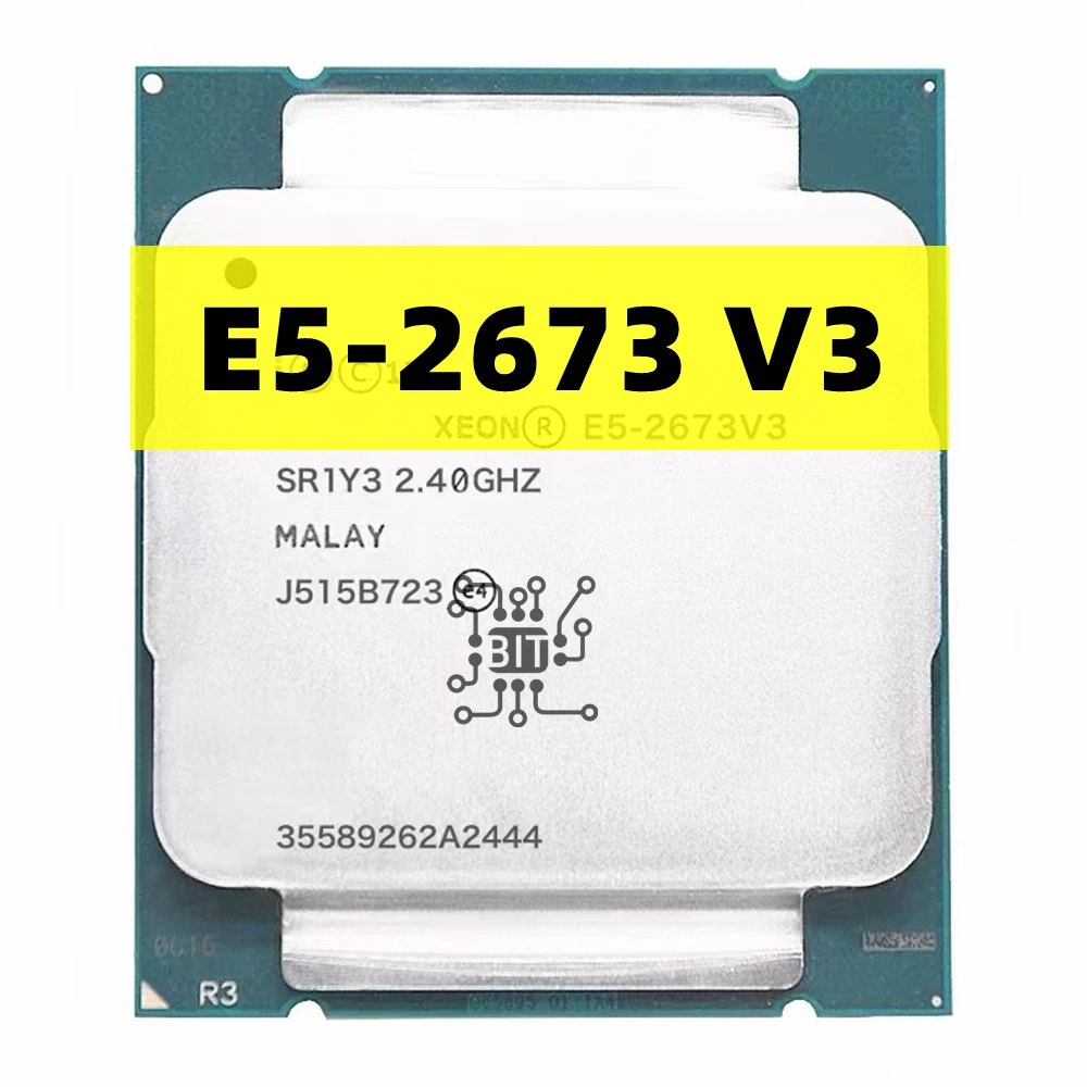 Оригинальный Xeon E5 2673 V3 2 4 ГГц 12-ядерный 30M LGA 2011-3 процессор 2673V3 ЦП Бесплатная