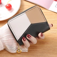 2022 new wallet womens student short zipper tassel wallet fashion korean version contrast color splicing change card bag