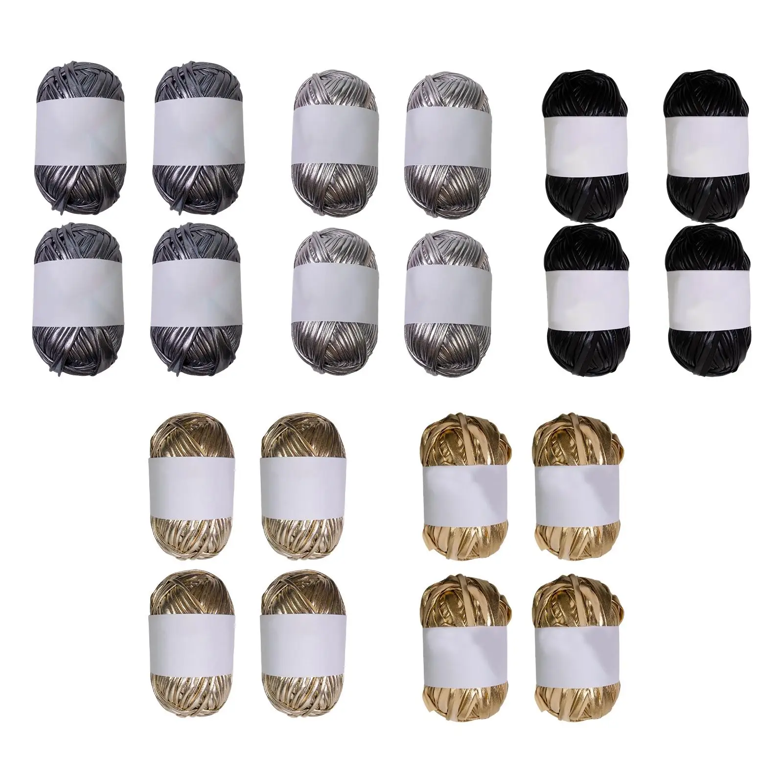 Набор из 4 рулонов пряжа для сумки металлическая футболок эластичная полиэфирная