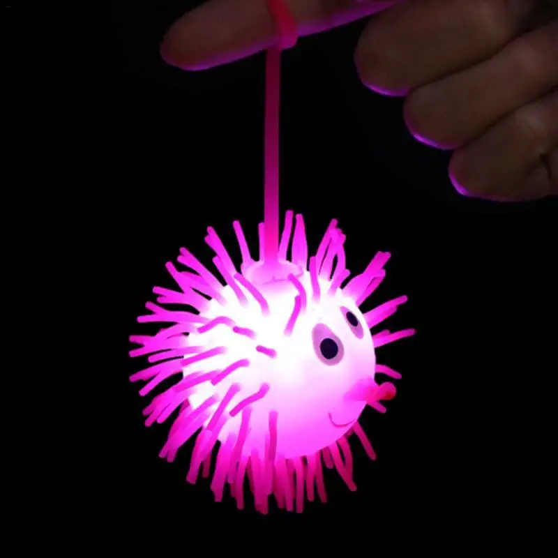 

Light Up Bouncy Ball Spiky Puffer Balls Rubber LED Squeeze Toys Portable And Reusable Strobe Flashing Lights Sensory Toy For