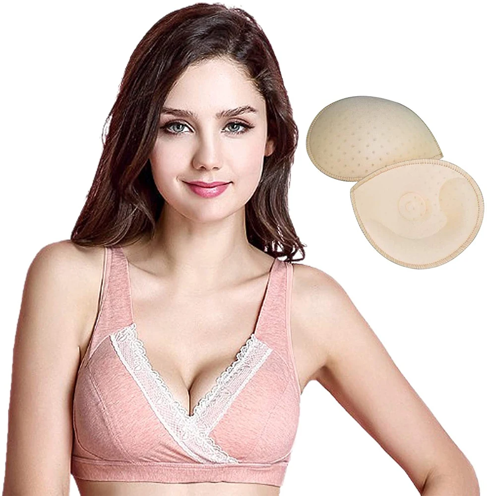 

3 Pairs Teardrop Bra Pad Inserts, Bra Cups Replacement Push Up Pads -- Sewn & Breathable