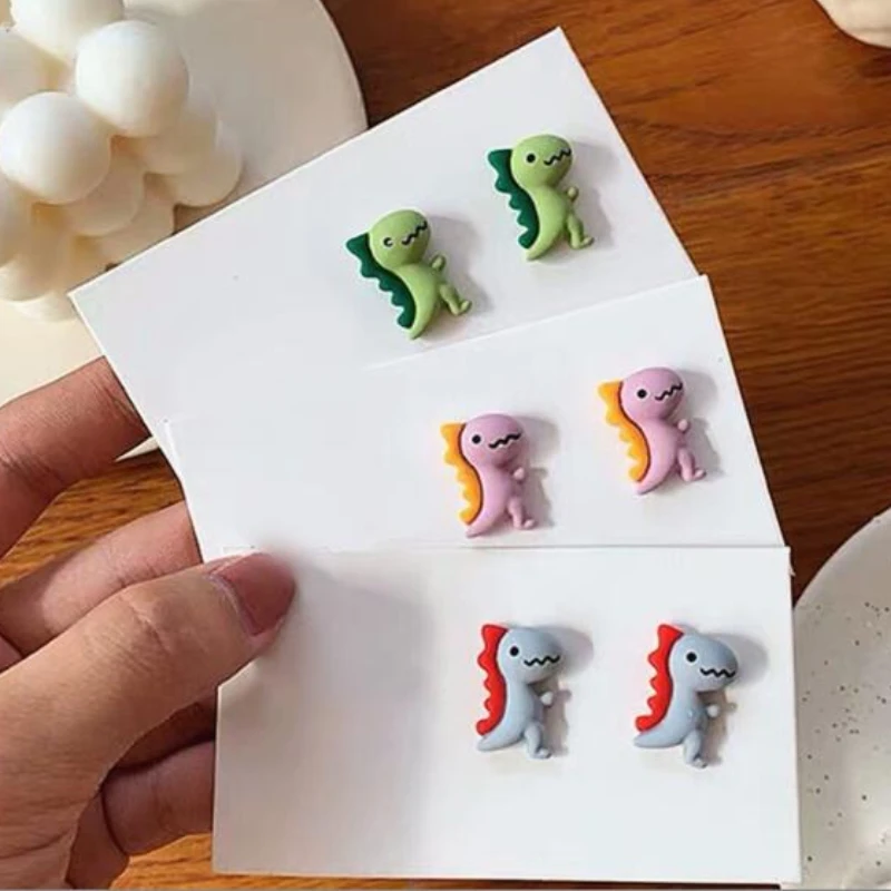 

Cute Animal Small Dinosaur Stud Earrings for Women Trendy Simple Cartoon Student Earrings Female Funny Gift Party Jewelry