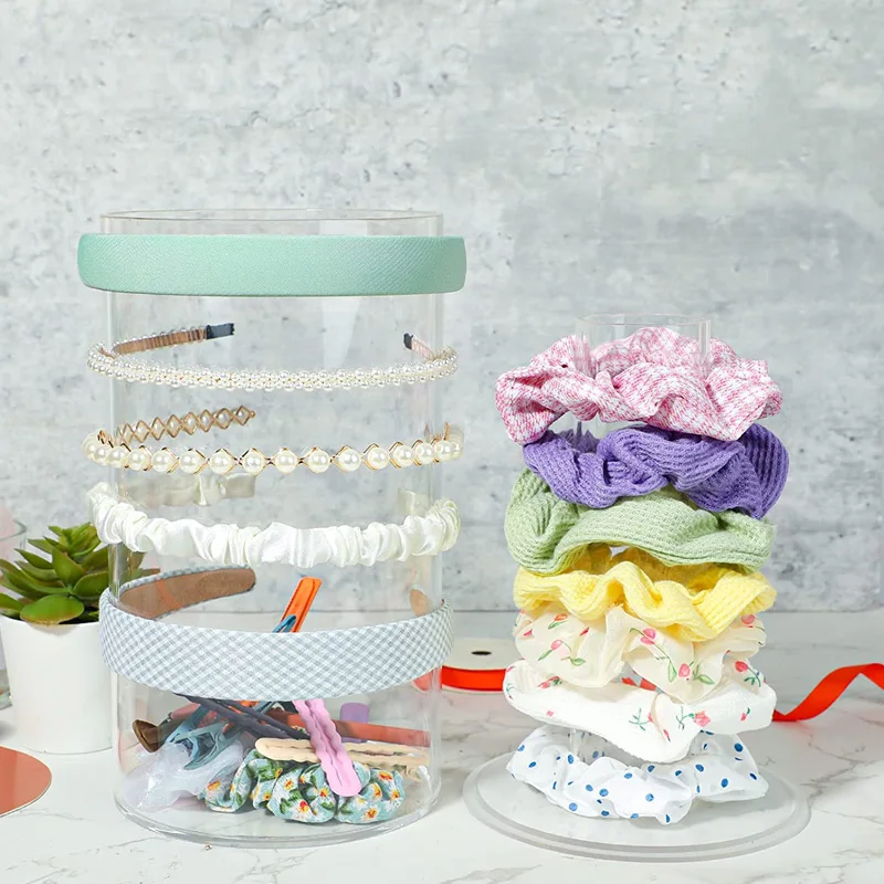 Clear Acrylic Headband and Scrunchie Holder Organizer For Hair Accessories Hair Clips Hair Ties Bows Pins Jewelry Display