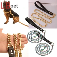 pet metal durable dog leash strong stainless steel dog leash chain solid pet leash suitable for large dog pet supplies dog leash