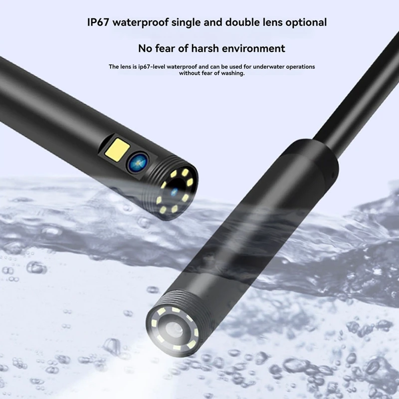 Камера для осмотра эндоскопа 5-дюймовый IPS-экран камера с тройным объективом и