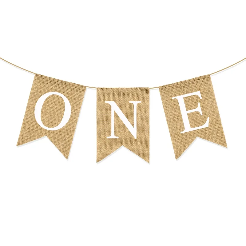 

Гирлянда "ONE" из мешковины Euniqueen