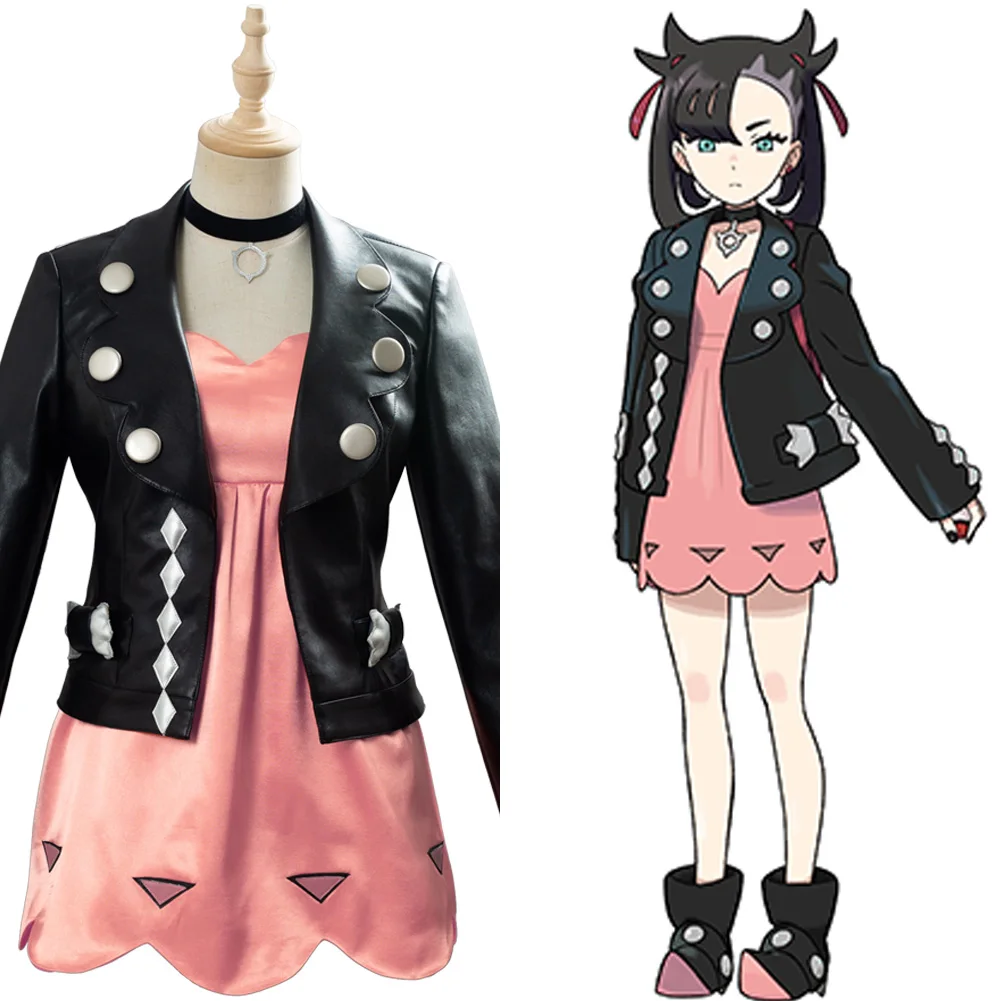 

Pokemon Sword/Shield Marnie Cosplay Costume Dress For Girls Halloween Party