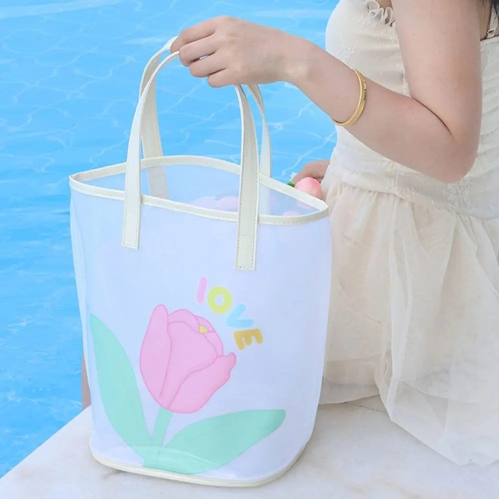 Модная портативная прозрачная летняя пляжная сумка PVCH для женщин большая