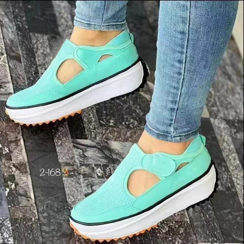 

Кроссовки женские на толстой подошве, дышащие сетчатые, на танкетке, Повседневная Вулканизированная подошва, Нескользящие, размер 43, летняя...