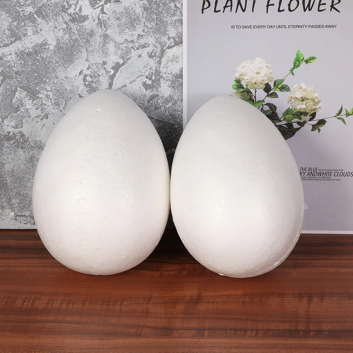 

2pcs 20cm White Foam Eggs Party Eggs DIY Painting Eggs Hand Graffiti Shapes Polystyrene Balls for Eggs Decoration and Craft Use