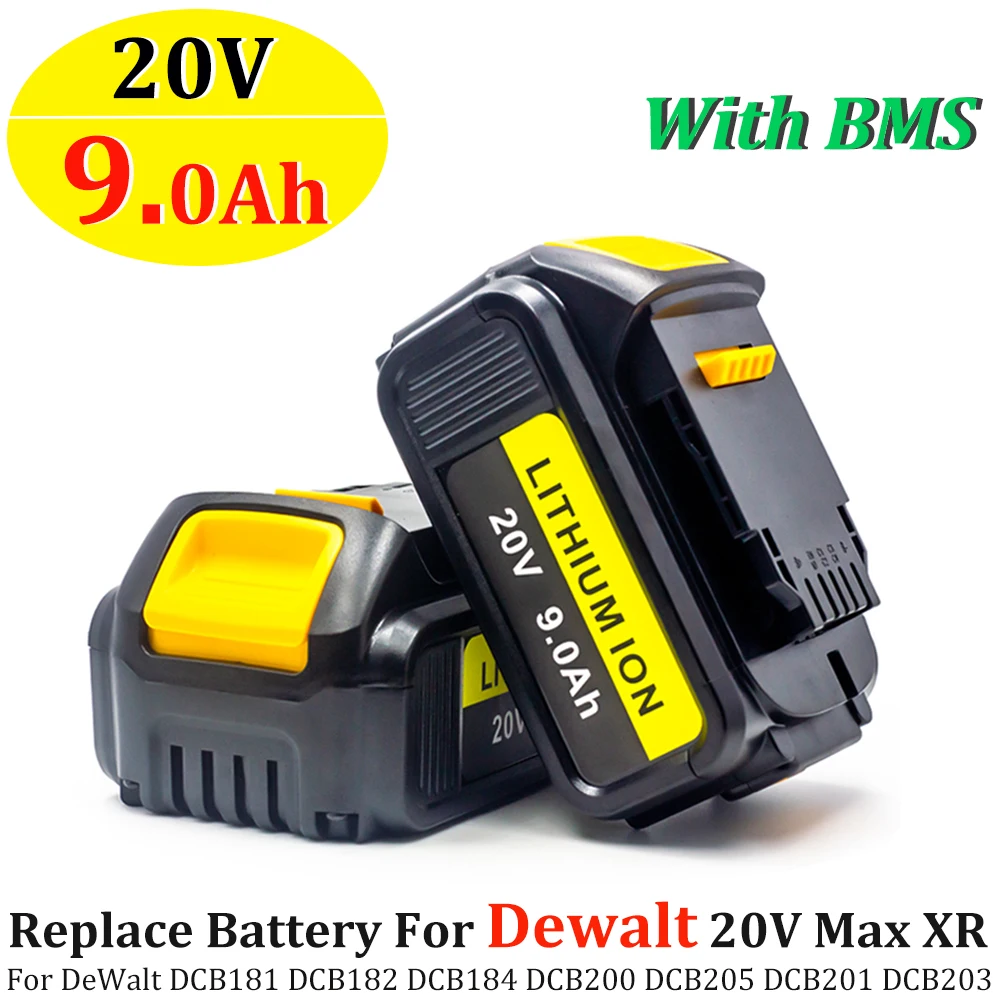 

20V 9.0Ah DCB200 Replacement Li-ion Battery for DeWalt MAX XR DCB205 DCB201 DCB203 DCB180 DCB181 DCB182 power tool Batteries