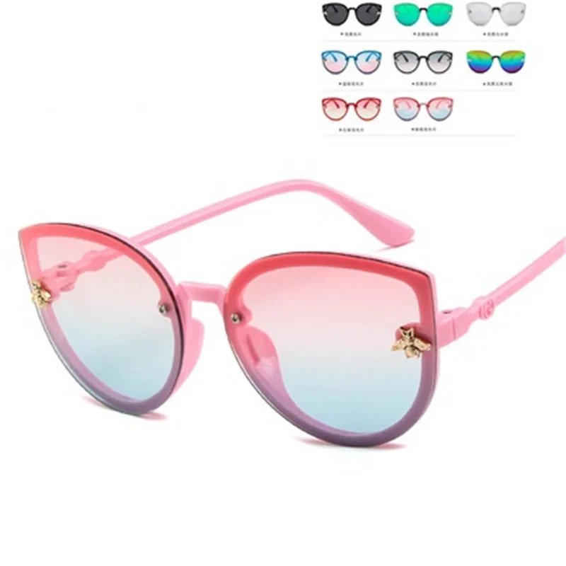 

2021 Boy Girl Cute Cartoon Bear Shape Fashion Round Sunglasses Children Vintage Sunglasses UV Protection Classic Kids Eyewear