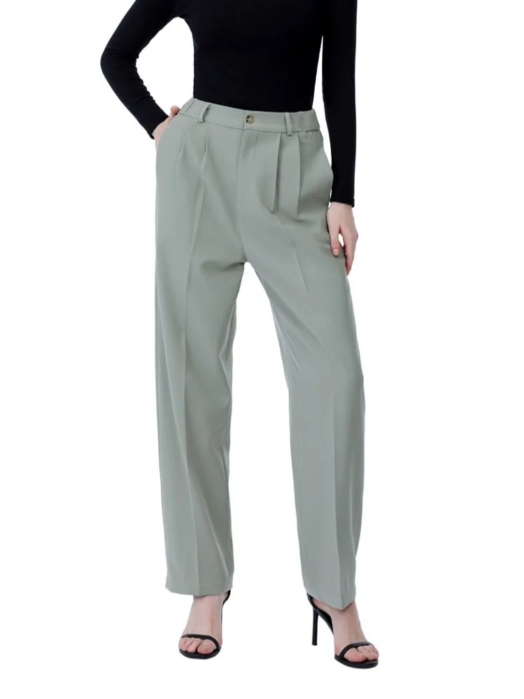 

2023 Spring New Office Lady High Quality Elegant Casual Fashion Wide Leg Women Female Pants Hot Sales