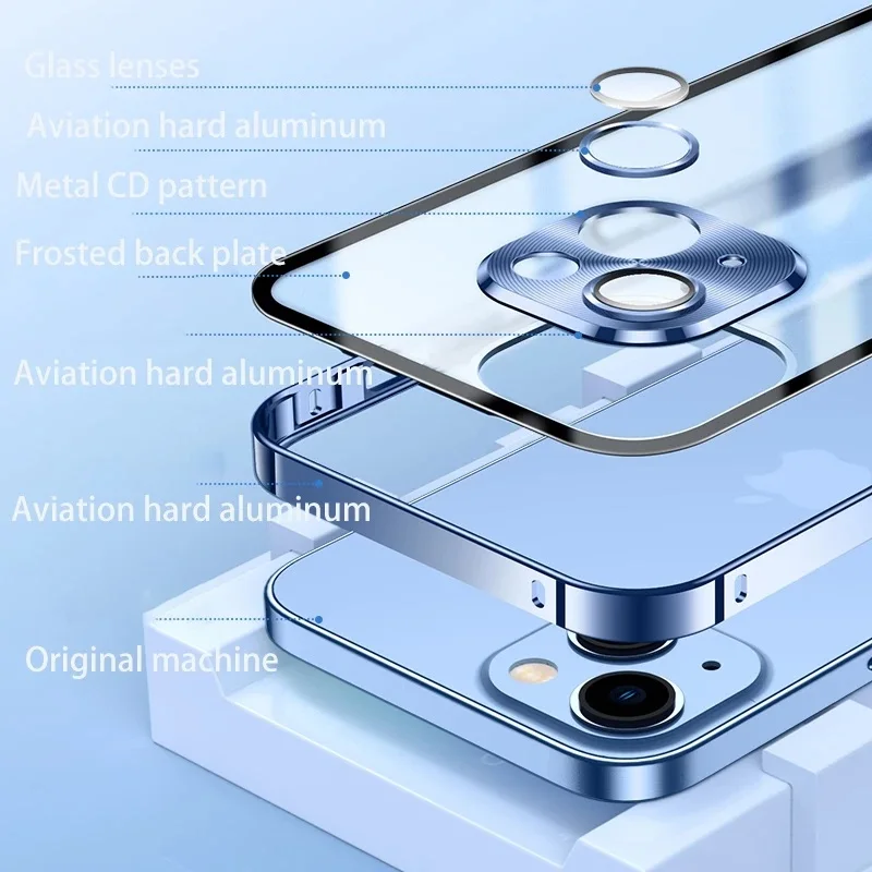 New Upgrade Magnetic Magsafe Case for iPhone 14 13 12 11 Pro Max Frosted Ultra Thin Metal Aluminum Alloy Glass