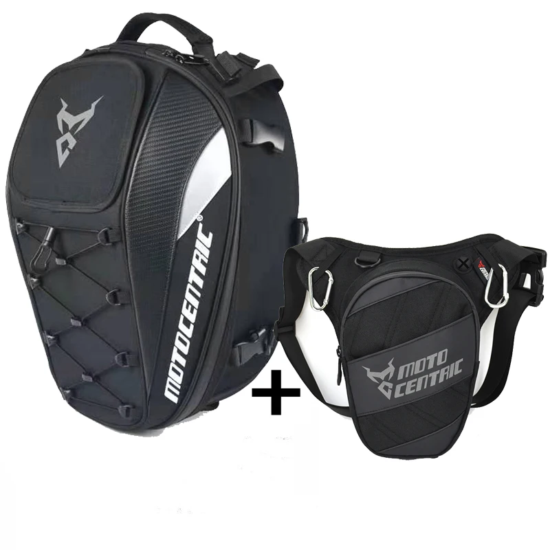 

Motorcycle Bag Waterproof 37L Backpack Expandable Moto Motorbike Luggage Bag with Motor Racing Leg Bag Outdoor Travel Casual Bag