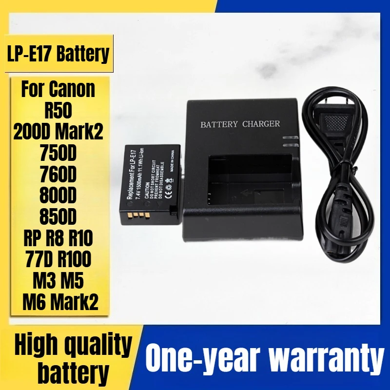 Фото Зарядное устройство для камеры LP-E17, подходит для Canon R50 200D Mark2 750D 760D 800D 850D RP R8 R10 77D R100 M3 M5 M6 Mark2 №1