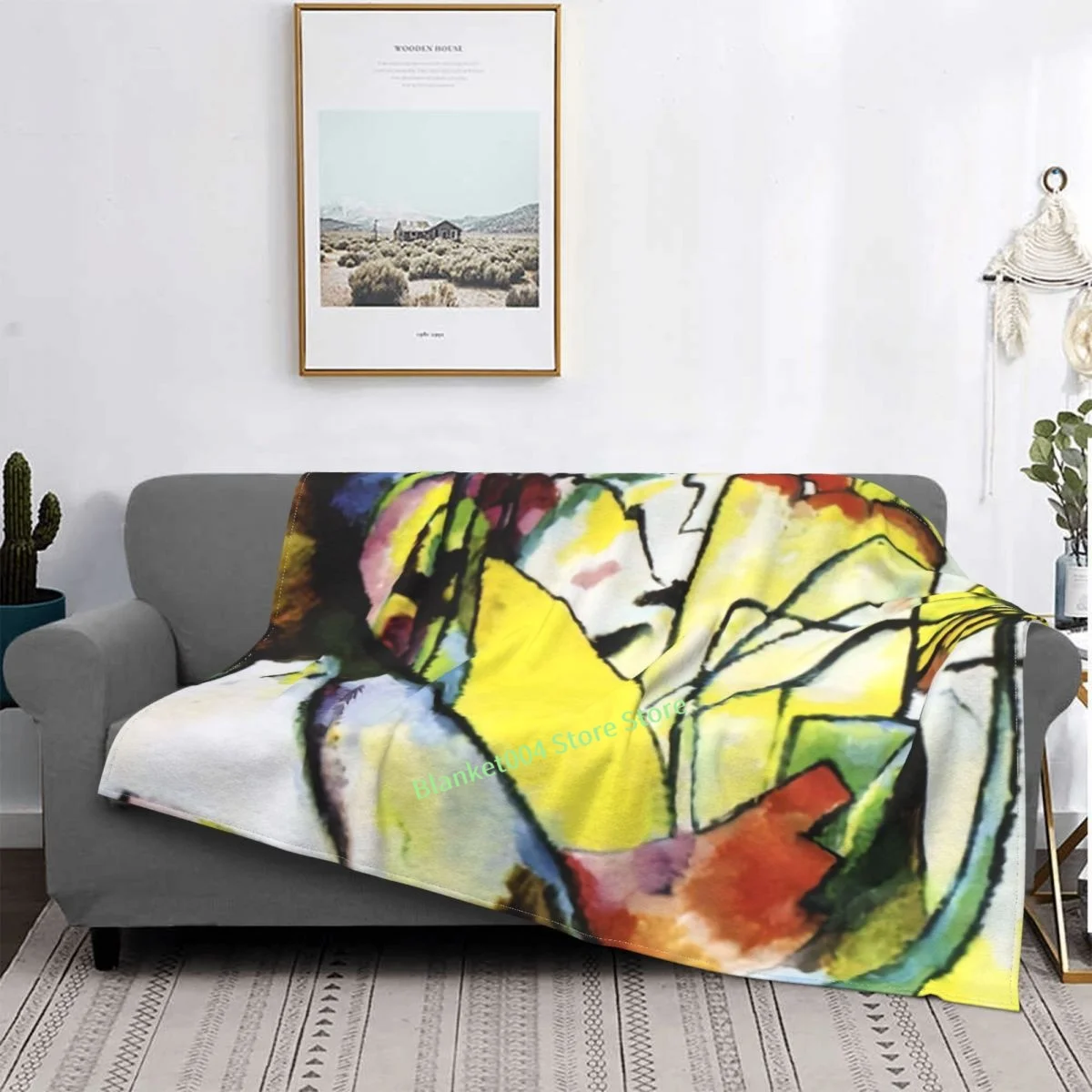 

Wassily Kandinsky Improvisation 10 Throw Blanket Sherpa Blanket 3D printed sofa bedroom decorative blanket children adult