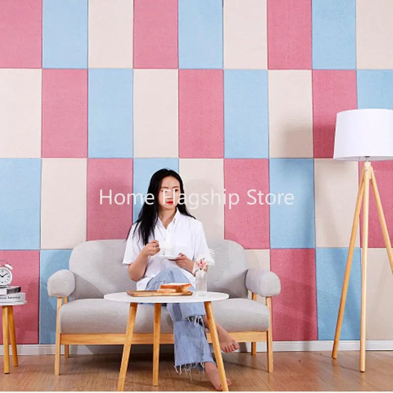 

Tatami Fabric Thickened Upholstery Wall Surround Thickened Self-adhesive Headboard TV Backdrop Decoration Wall Stickers