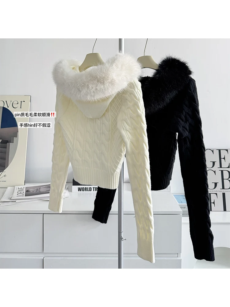 Зимние женские однотонные толстовки с длинными рукавами Shoujo Old Money кардиган