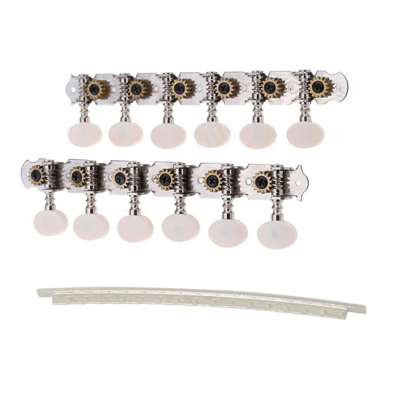 

24 Pcs Guitar Fret Wire For Fender ST Stratocaster Fingerboard Frets 2.2Mm & 6R+6L 12 String Acoustic Guitar Tuning Key Peg Mach