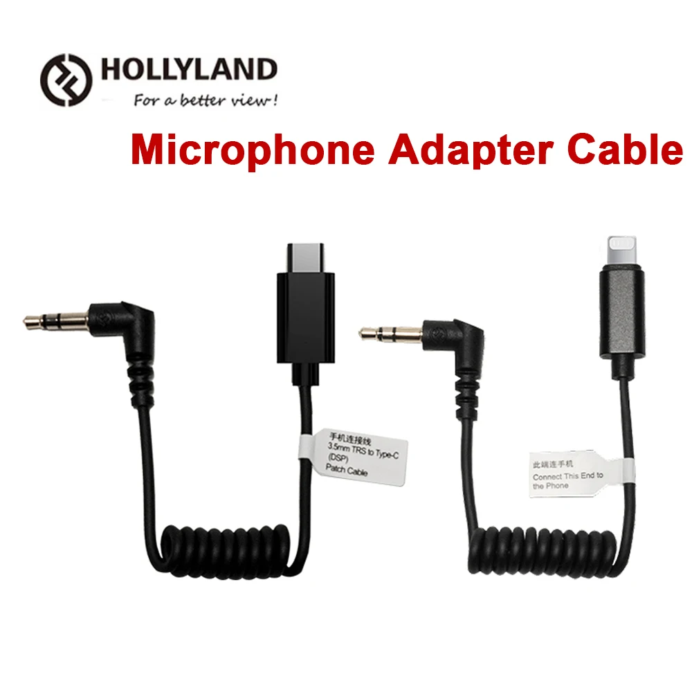 

Hollyland Microphone Adapter Cable for 3.5mm TRS to Type-C Lightning iPhone Port for Lark 150 M1 Wireless Mic System