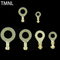 copper non insulated o type crimp round terminals cable wire connector cold pressing car nose brass bare ring lugs eyes pressed