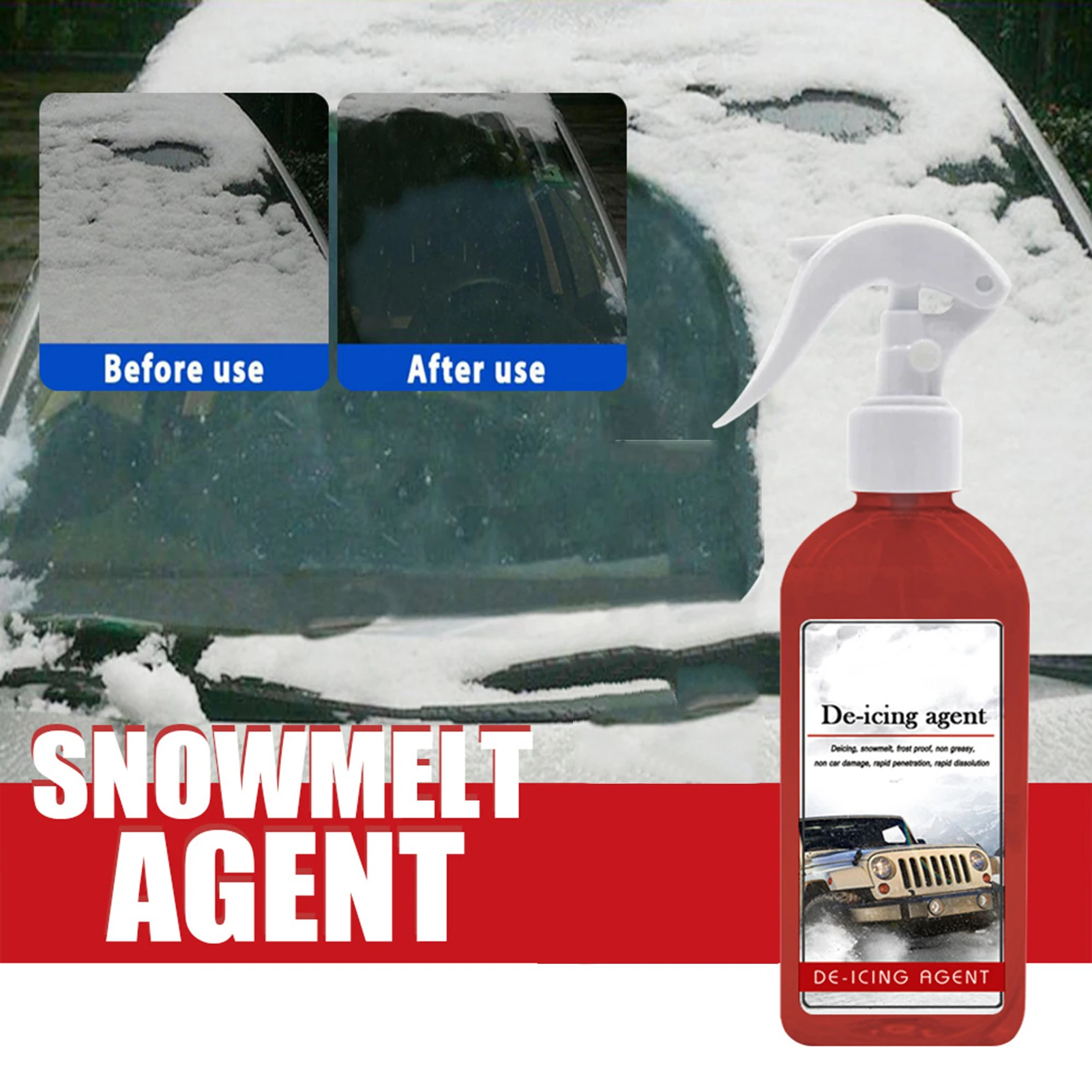 

100ml Car Windshield Ice Remover Spray Winter Window Snow Melting Glass Deicing Agent Defrost Spray Protection For Windscreen