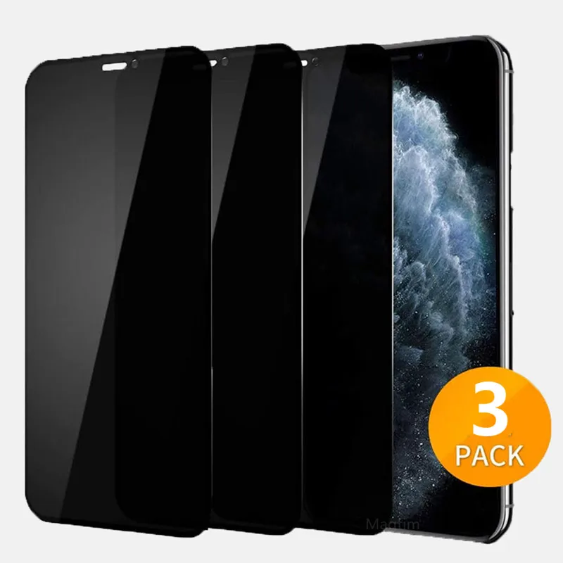 

3 шт./лот Защита экрана для iPhone 13 Pro Max Защитная пленка для iPhone 7 8 PLUS 12 11 Pro XS MAX XR противошпионская пленка