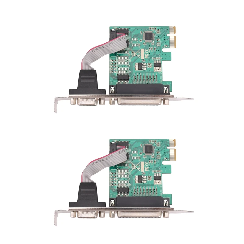 

2X RS232 RS-232 Serial Port COM & DB25 Printer Parallel Port LPT To PCI-E PCI Express Card Adapter Converter