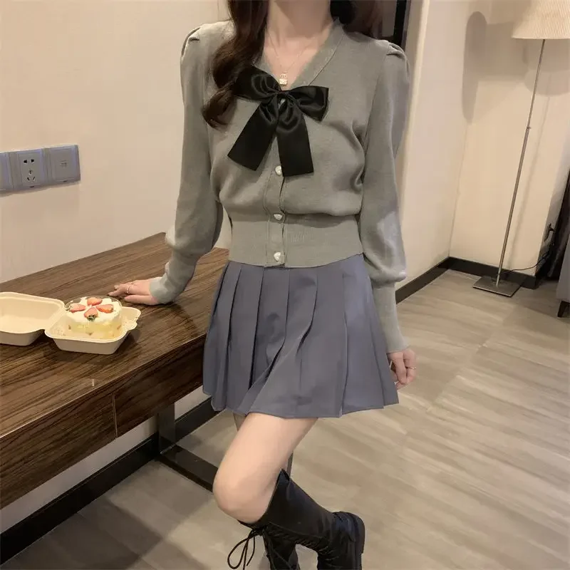 Кардиган женский студенческий модный вязаный для отдыха милый элегантный