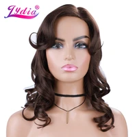 lydia synthetic hair wigs side breakdown african american women natural wave 18inch with baby hair mixed color brown curly 48