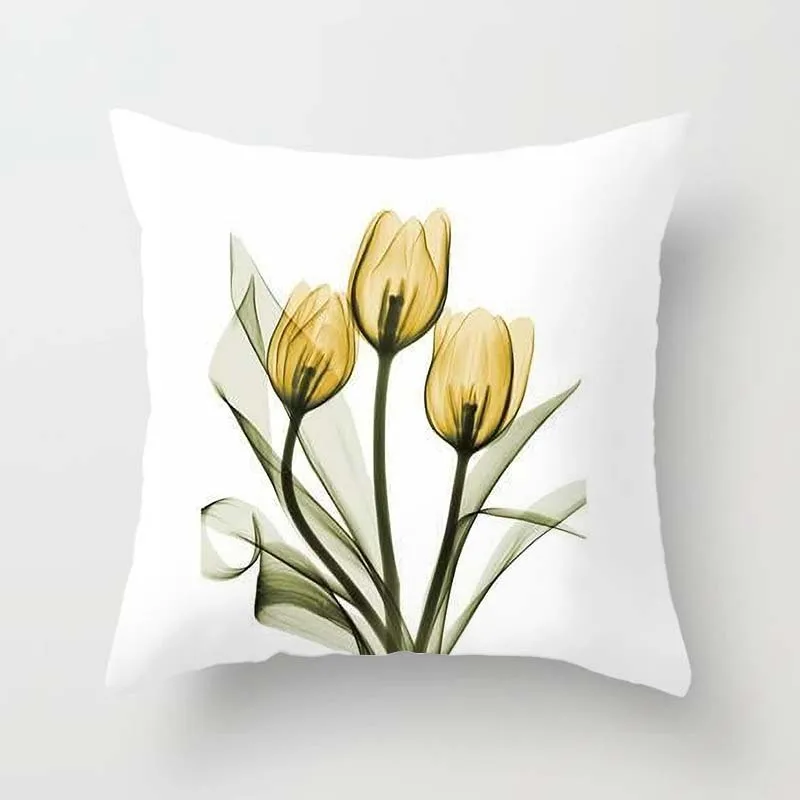 45X45cm Flower Pattern Decorative Cushions Pillowcase Polyester Cushion Cover Throw Pillow Sofa Decoration Pillowcover - купить по