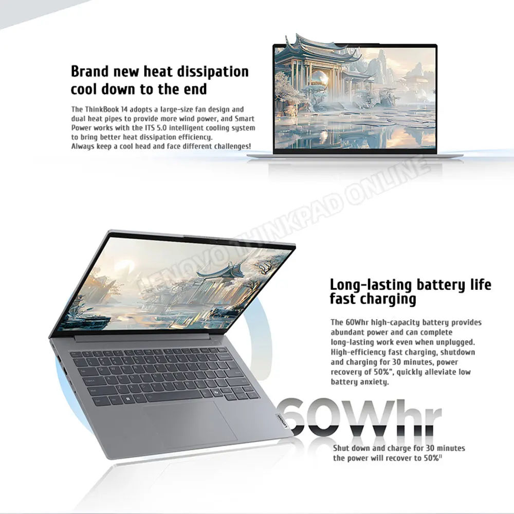 Ноутбук Lenovo ThinkBook 14 Ryzen R5 8645H/R7 8845H Radeon 780M 16 ГБ ОЗУ 1 ТБ SSD 14-дюймовый 2 8 K 120 Гц