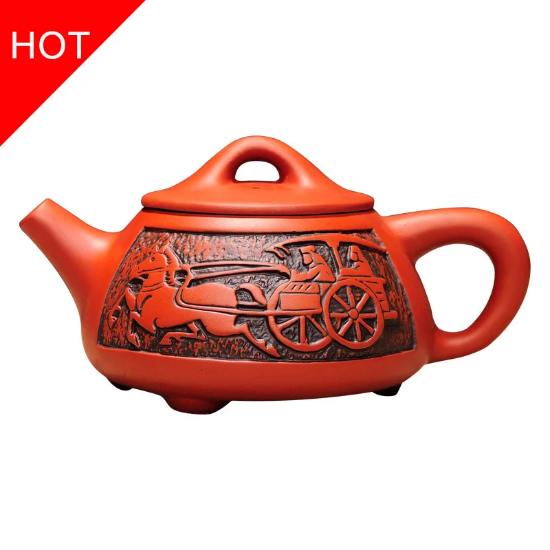 Drop shipping Purple clay teapot,Traditional Chinese Tea pot Dragon and Phoenix Tea kettle Premium tea,purple clay tea set