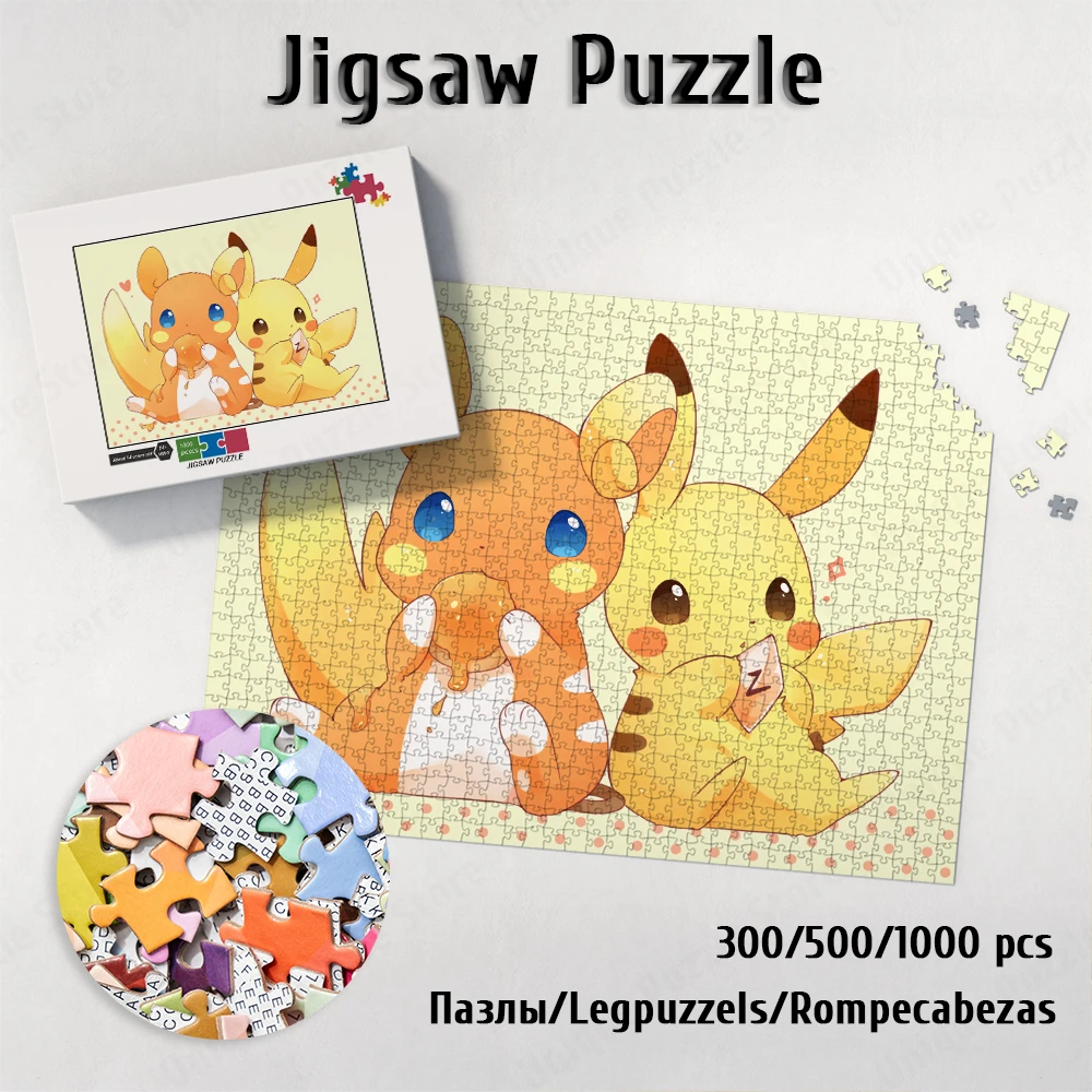 

Pikachu and Friends Puzzles for Adults Pokemon Series Jigsaw Puzzles Japanese Style Cartoon Board Games and Puzzles Kids Adults