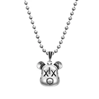 new arrival 30 silver plated sweet bear animal ladies pendant necklace original jewelry for women beads chains