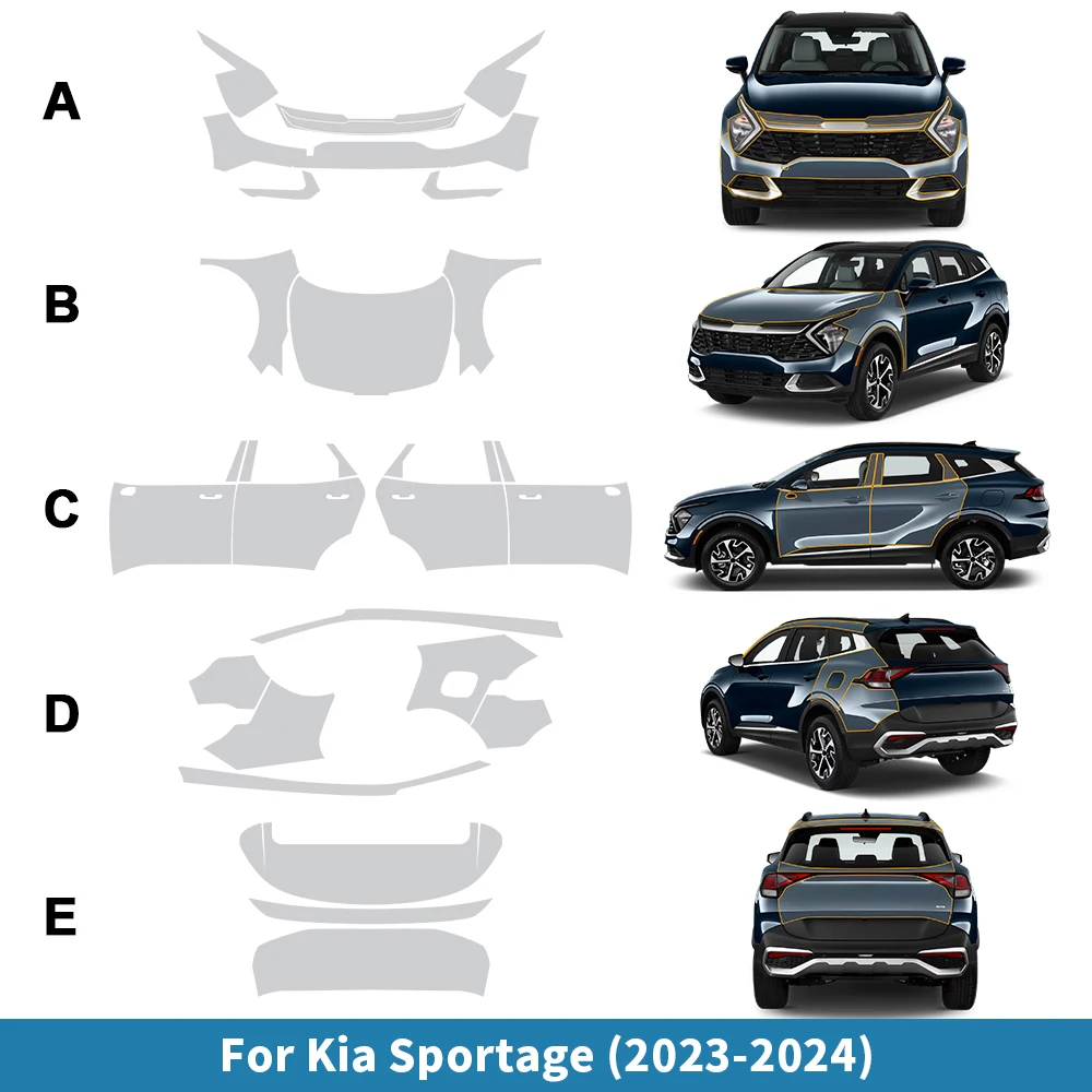 KUNGKIC Защитная пленка для краски KIA Sportage 2023 2024 предварительно вырезанный