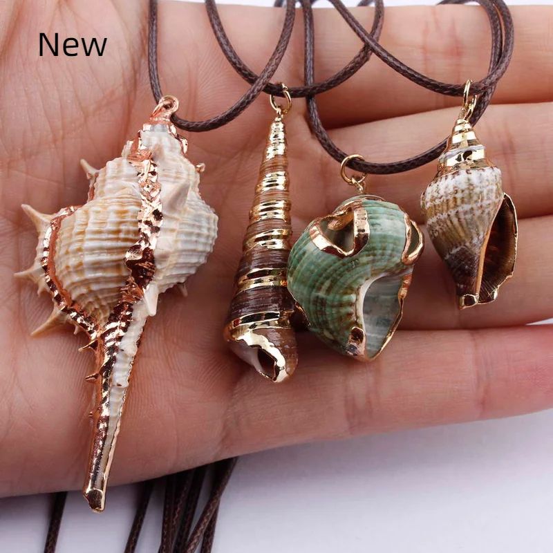 ZWPON Tropical Natural Sea Shell Choker Necklace Cowrie Leather Chain Bohemian Summer Jewellery Girlfriend Valentine's Day