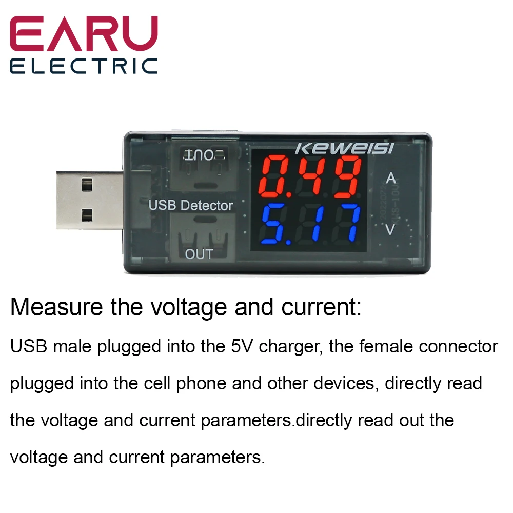 USB-тестер для зарядного устройства измеритель напряжения и тока вольтметр