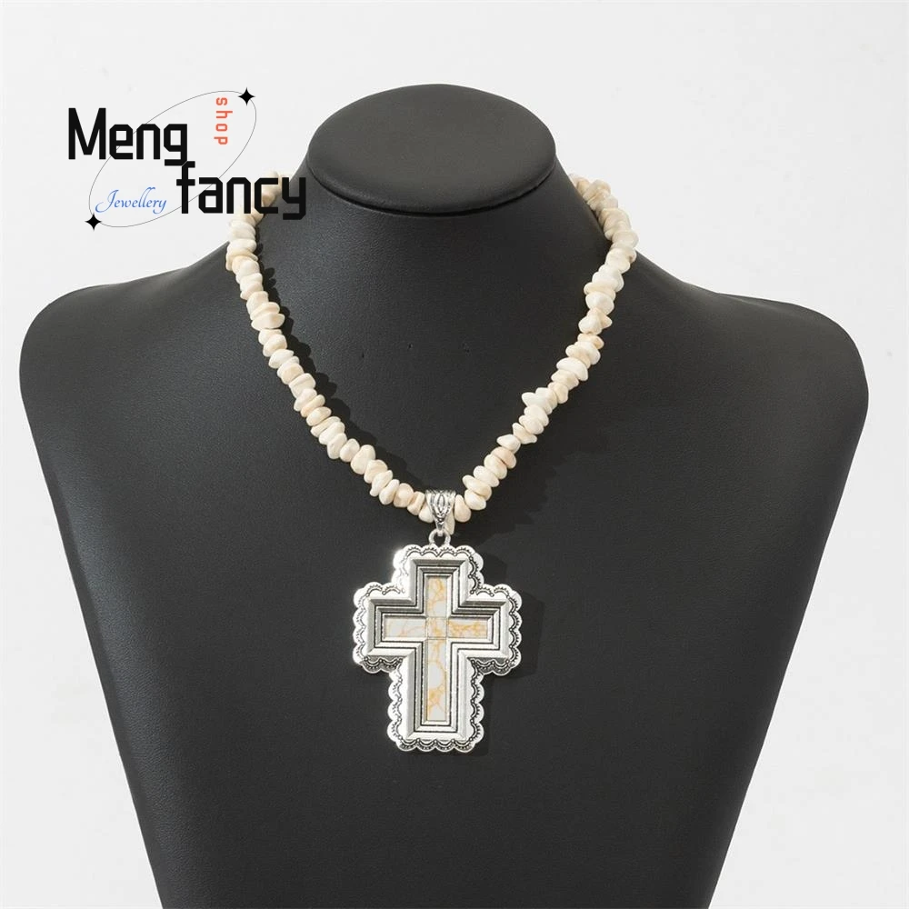 Лидер продаж винтажная цепочка из мятого камня в богемном стиле натурального